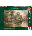 Puzzle da 1500 Pezzi - Thomas Kinkade: Paese Lungo il Fiume