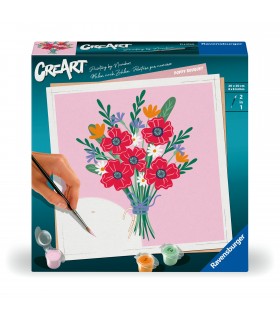 CreArt Adulti - Serie Trend Quadrati: Bouquet di Papaveri 