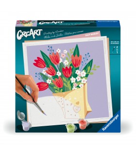 CreArt Adulti - Serie Trend Quadrati: Bouquet di Tulipani 