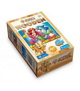 Puzzle da 40 pezzi - Sirena e Delfino