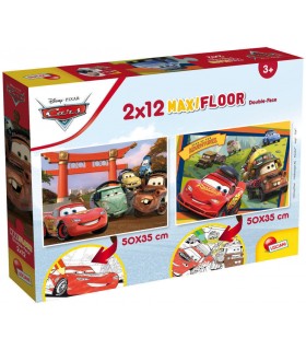 2 Puzzle da 12 Pezzi Maxi - Double Face: Cars