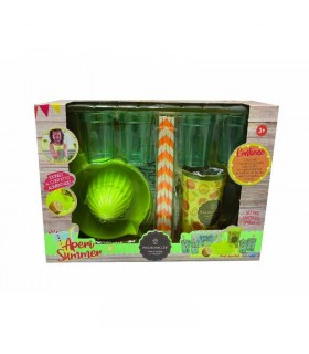 Maisonelle - Aperisummer Set limonate e spremute11 pz: 4 bicchieri, caraffa, cannucce, spremiagrumi 