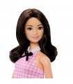 Barbie - Fashionistas: Vestito Rosa Smanicato Capelli Neri