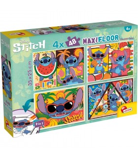 4 Puzzle da 48 Pezzi Double Face - Stitch