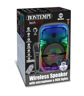 Amplificatore Wireless con Microfono e Luci RGB