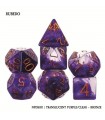 Set di 7 Dadi - Rubedo - Translucent Purple / Clear-Bronze