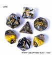 Set di 7 Dadi - Lapis - Yellow / Gray / Black - Gold