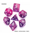 Set di 7 Dadi - Sulphur - Glitter Orchid - White