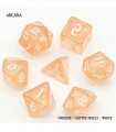 Set di 7 Dadi - Arcana - Glitter Peach - White