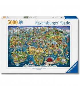 Mappa del mondo illustrata 5000 pc