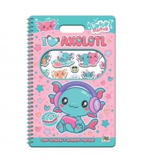 I Love Axolotl. Puffy Sticker