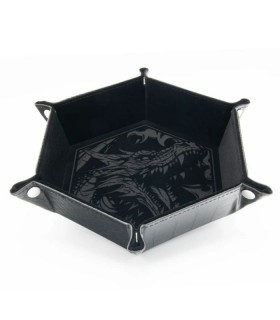 CritStones Foldable Dice Tray - Dragon Skin Edition - Black