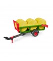  Rimorchio con 3 balle fieno rotonde