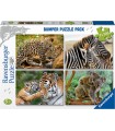 4 Puzzle da 100 Pezzi - Animali Selvatici