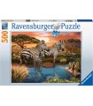 Puzzle da 500 Pezzi - Zebre alla Pozza d'Acqua