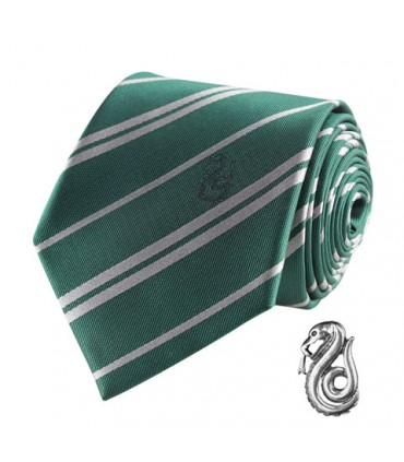 Harry Potter - Cravatta Deluxe con Spilla Serpeverde