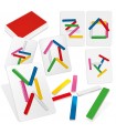 Ludic Quick Stick - Gioco di Memoria e Osservazione per Famiglie, 24 Bastoncini Colorati, 55 Carte, Divertimento per Tutti!
