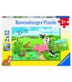 2 Puzzle da 12 Pezzi - Cuccioli di Campagna