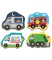 4 Puzzle in 1 Sagomato - Baby Classic: Veicoli e Lavori