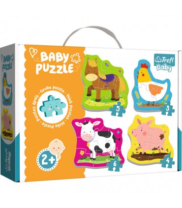 4 Puzzle in 1 Sagomato - Baby Classic: Animali della Fattoria