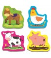 4 Puzzle in 1 Sagomato - Baby Classic: Animali della Fattoria