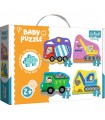 4 Puzzle in 1 Sagomato - Baby Classic: Veicoli al Cantiere