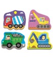 4 Puzzle in 1 Sagomato - Baby Classic: Veicoli al Cantiere