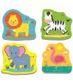 4 Puzzle in 1 Sagomato - Baby Classic: Animali al Safari
