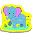 4 Puzzle in 1 Sagomato - Baby Classic: Animali al Safari