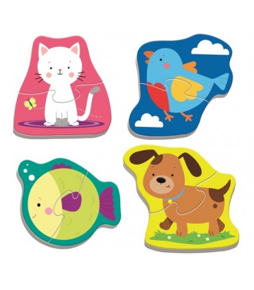 4 Puzzle in 1 Sagomato - Baby Classic: Animali