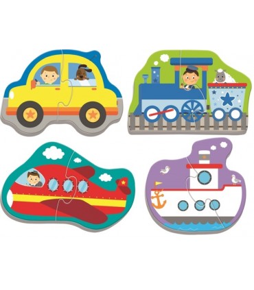 4 Puzzle in 1 Sagomato - Baby Classic: Trasporti