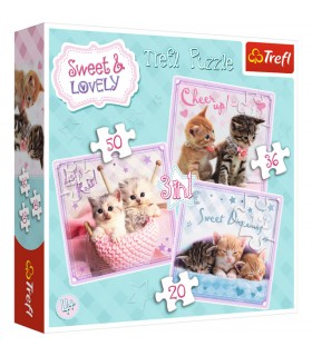 3 Puzzle in 1 - Dolci Gattini