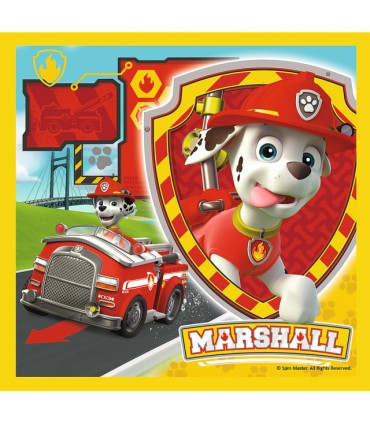 3 Puzzle in 1 Paw Patrol Marshall Rubble e Chase