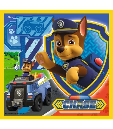 3 Puzzle in 1 Paw Patrol Marshall Rubble e Chase