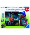3 Puzzle da 49 Pezzi - Dinosauri nello Spazio