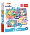 4 Puzzle in 1 Baby Shark Famiglia di Squali