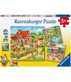 3 Puzzle da 49 Pezzi - Vacanze in Campagna