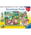 3 Puzzle da 49 Pezzi - Piccole Principessine