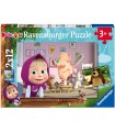 2 Puzzle da 12 Pezzi - Masha e Orso