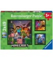 3 Puzzle da 49 Pezzi - Minecraft