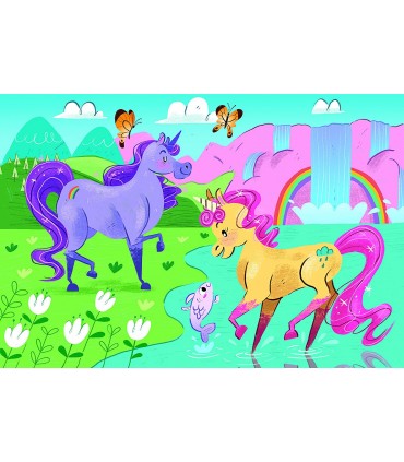 2 Puzzle da 20 Pezzi - Unicorni Brillianti