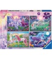 4 Puzzle da 100 Pezzi - Magici Unicorni