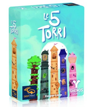 Le 5 Torri - Gioco di Strategia per Bambini (7+) | Card Drafting e Aste | Divertimento per Famiglie, 2-5 Giocatori da Ghenos Gam