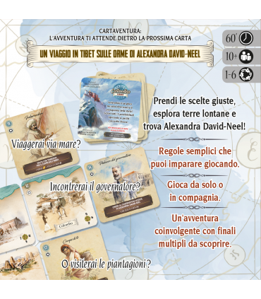 Cartaventura - Lhasa - usato: Gioco di carte esplorativo, 1-6 giocatori, 60 min, storia di Alexandra David-Neel, ottime condizio