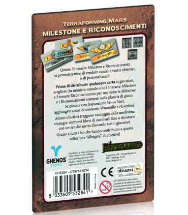 Terraforming Mars: Milestone e Riconoscimenti - Espansione Strategica per 1-5 Giocatori - Preordine 2024, Voto GYF 8.4