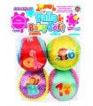 Palla baby soft - 4 palle con sonaglino 10 cm