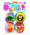 Palla baby soft - 4 palle con sonaglino 10 cm