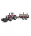 Trattore Massey Ferguson 7480 con rimorchio trasporto tronchi