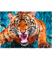 Puzzle da 600 Pezzi - Crazy Shapes: Faccia a Faccia con una Tigre