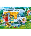 2 Puzzle da 24 Pezzi - Famiglia di Orsi Va in Campeggio